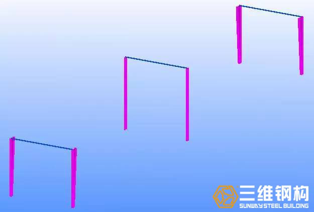 安装钢柱之间连梁(或系杆)